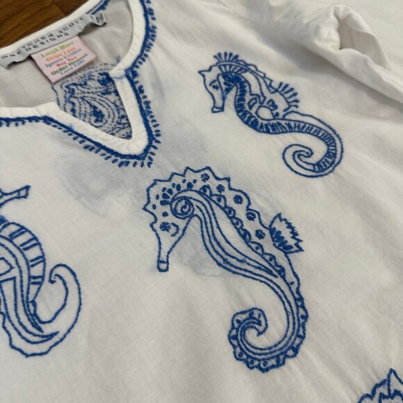 Gretchen Scott Designs seahorse embroidered coverup dress - Picture 2 of 6